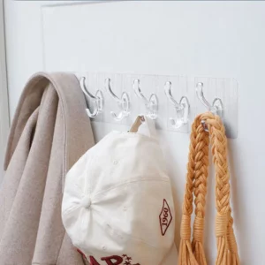 3/6 Hooks Transparent Holder Rack Bathroom Towel Sponge Storage Hanger Living Room Hat Clothes Seamless Hook Organiser - Image 4