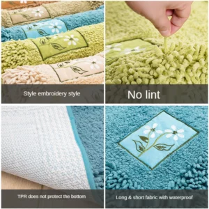 Absorbent Non-Slip Bathroom Mat Simple Bath Carpet Quality Rectangle Floor Rug Oval Doormat Semicircle Kitchen Bath Mats - Image 3