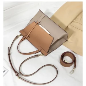 Luxury Handbag for Women Messenger Bags patchwork Designer Wide Strap Female Shoulder Bag Elegant Ladies big Totes bolsas khaki - Image 4