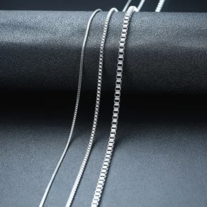 Mens Thin Box Chain Necklace,1/2/3MM Stainless Steel Chain Link Collars Gifts,Male Jewelry,18 to 24 Inch - Image 2