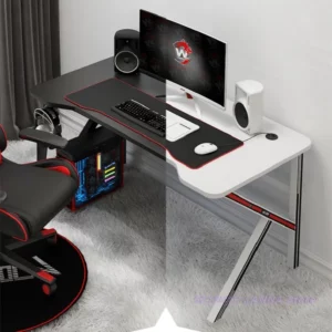 100x60x75cm K Game Table White Computer Table Household Simple Desktop Office Working Desk Black Gaming Table Useful Small Desk - Image 2