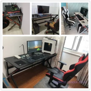 100x60x75cm K Game Table White Computer Table Household Simple Desktop Office Working Desk Black Gaming Table Useful Small Desk - Image 5