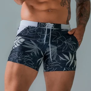 Heavywood Summer Men's Beach Swimming Trunks Drawstring Elastic Waist Swimsuit Shorts Man Plus Size Quick Drying Swimwear Shorts - Image 5
