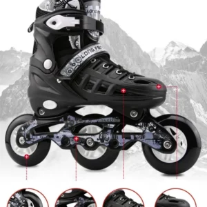 3 Wheels Inline Skates Adjustable Size Professional Adult Roller Skate Shoes Slalom Speed Free Skating Sneakers Racing Skates - Image 2