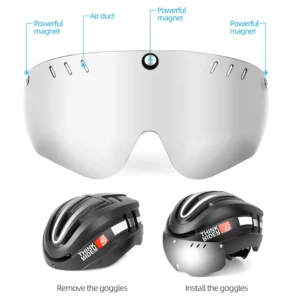 ThinkRider Road MTB Bicycle Helmet LED Light With Magnetic Goggles and Taillight 58-62cm for Men Women Safe Riding Equipment - Image 5