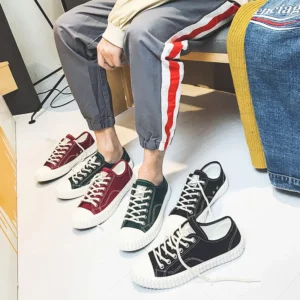 CeLai Canvas Shoes men Summer Fashionable Lace-Up Walking Shoes Male Shallow Cozy Green Sneakers For Men Zapatilla Mujer A-011 - Image 5
