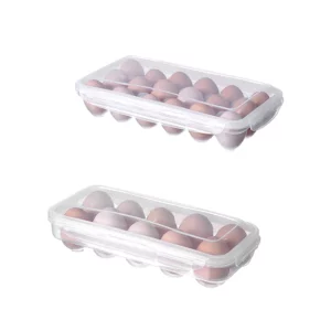 10/18 Grid Egg Storage Box Egg Tray with Lid Kitchen Refrigerator Egg Box Egg Drop Rack Egg Storage Boxes Fridge Egg Organizer - Image 4