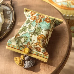 Retro Home Living Room Bedroom Multi-purpose Tissue Box, Aperextraction Box, Printed Pattern Fabric Car Tissue Paper Storage Box - Image 4