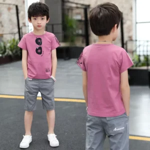 2025 summer Teenager Boys Clothes Casual Outfit Kids Tracksuit Child t shirt + shorts hot pant 4 5 6 7 8 9 10 12 11 13 14 Year - Image 3