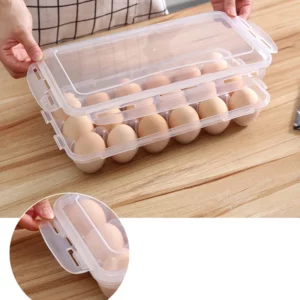 10/18 Grid Egg Storage Box Egg Tray with Lid Kitchen Refrigerator Egg Box Egg Drop Rack Egg Storage Boxes Fridge Egg Organizer - Image 2