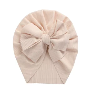 Solid Ribbed Bunny Knot Turban Hats for Baby Boys Girls Beanies Striped Thin Elastic Caps Bonnet Newborn Toddler 0-4T Headwraps - Image 6
