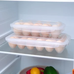10/18 Grid Egg Storage Box Egg Tray with Lid Kitchen Refrigerator Egg Box Egg Drop Rack Egg Storage Boxes Fridge Egg Organizer - Image 3