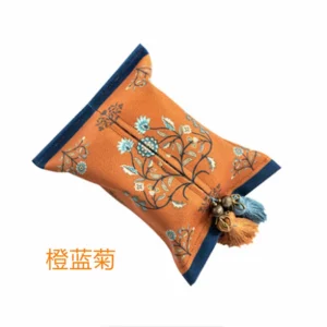Retro Home Living Room Bedroom Multi-purpose Tissue Box, Aperextraction Box, Printed Pattern Fabric Car Tissue Paper Storage Box - Image 6
