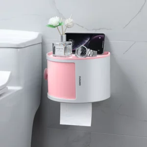 Bathroom Tissue Box Makeup Storage Hole-Free Creative Waterproof Paper Chart Drum Toilet Storage Rack Paper Towel Holder - Image 5