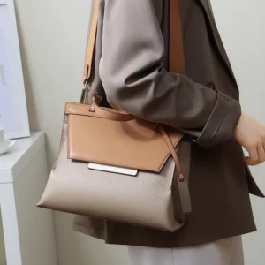Luxury Handbag for Women Messenger Bags patchwork Designer Wide Strap Female Shoulder Bag Elegant Ladies big Totes bolsas khaki - Image 3