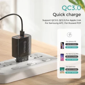 48W USB Charger 4Port Type C Quick Charge QC 3.0 For Samsung Xiaomi mi10 Huawei Charger adapter For Smartphones PD Fast Charging - Image 2