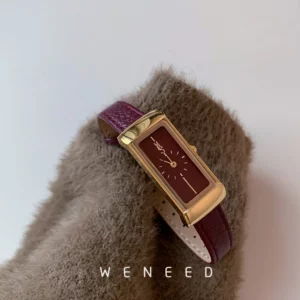 WENEED Ankola red watch women's 2024 new fashion temperament rectangular women's quartz watch niche light luxury - Image 4