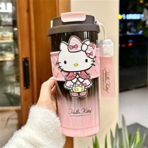 520ml Sanrio Hello Kitty Stainless Steel Thermos Kawaii Kuromi Cinnamoroll Girl Coffee Water Bottle Double Drinking Tumbler - Image 1