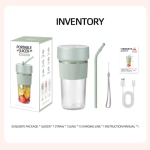 Portable Juicer Blender with Straw USB Rechargeable Mini Juicer Cup Wireless Electric Juice Machine for Shakes Fruit Vegetable - Image 6