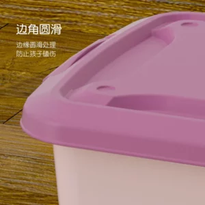 New Large Size Pink/blue Household Solid Color Plastic Thickened Clothes Cosmetic Storage Box Toy Finishing Box Desk Organizer - Image 4