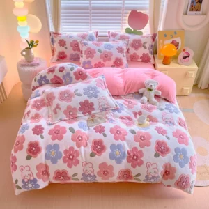 1pc Flower Printed Duvet Cover for Winter Warm Thick Quilt Cover funda nordica Soft Fleece Fluffy Comforter Cover 220x240cm 이불커버 - Image 6