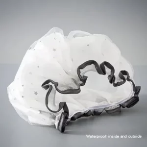 Waterproof Double-Layer Shower Cap Starry Sky Design Fashion Reusable Bathing Hat Kitchen Oil-proof Sanitary Hat - Image 5