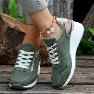 Plus Size Fashion Wedges Sneakers for Women 2025 Spring Lace Up Platform Sports Shoes Woman Lightweight Non Slip Casual Shoes - Image 3