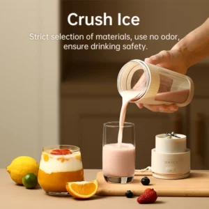 340ML portable Juicer Wireless with straw Electric Blender for juice milkshake ce cube food supplement Smoothie Mixer - Image 5