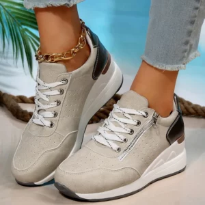 Plus Size Fashion Wedges Sneakers for Women 2025 Spring Lace Up Platform Sports Shoes Woman Lightweight Non Slip Casual Shoes - Image 5