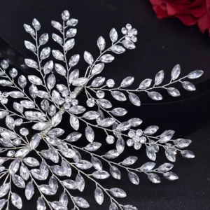 A422 Silver Bridal Hair Piece Shinny Wedding Headbands Tiaras Handmade Wedding Hair Accessories Head Jewelry Bride Headwear - Image 3