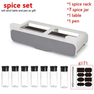 Kitchen Spice Rack Self-adhesive Wall-mounted Under-Shelf Seasoning Bottle Storage Rack Spice Organizer Kitchen Storage Rack - Image 6
