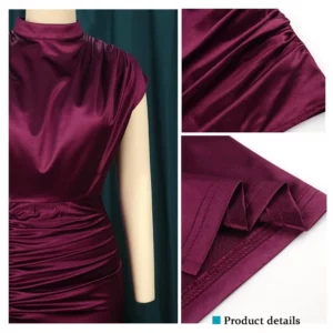 Long Dress Women Party Pleated Bandage Elegant Evening High Waist Summer Dresses Prom Formal Green Bodycon Maxi Work Vestidos - Image 3