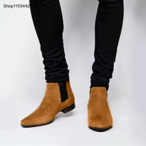 Spring and Autumn Men's Casual Business Flat Suede Business Fashion Boots - Image 3