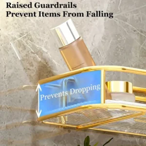 Gold Bathroom Shelfs Wall Mounted Triangular Storage Rack Acrylic Hand Washing and Washing Table Bathroom Toilet Corner Folding - Image 3