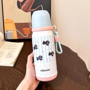 500ml Cute Cat Thermos Tumbler Kawaii Water Bottle Stainless Steel Thermal Cup With Straw Portable Coffee Tea Drinking Cup Gift - Image 4