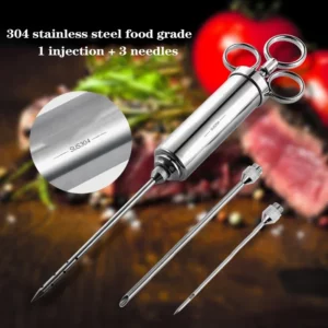 Grill 2-oz Marinade Seasoning Injector Turkey Meat Injectors Stainless Steel Cooking Syringe Injection With 2-5 Needles - Image 2