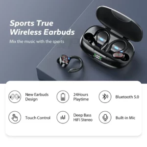 Xiaomi Wireless Earphones Ear Hook Bluetooth Earbuds TWS Hifi Headphones Gaming Touch Control Sport Headset LED Display Power - Image 4