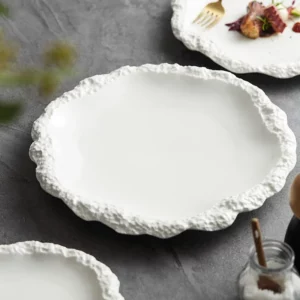Rock Pattern Skirt Plate Dish Plate Household Ceramic Flat Plate Shallow Plate 2023 New Hotel Tableware Ins Wind Swing Plate - Image 4