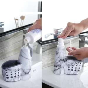 Multifunction Liquid Dispenser Home Detergent Storage Box Sponge Drain Rack Container Drainboard Soap Dish Organizer 2 In 1 - Image 3
