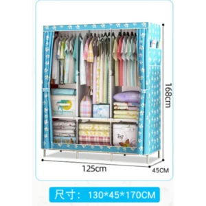 Simple Cloth Wardrobe, Steel Tube Assembly Closet, Bedroom Single Folding Storage, Dormitory Hanging Cabinet, Large Capacity - Image 6