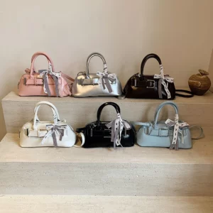 LEFTSIDE PU Leather Small Crossbody Bags Lady Belt Buckle Design Shoulder Bag for Women 2025 New Y2K Short Handle Retro Handbags - Image 5