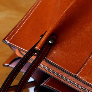 Luxury woman Shoulder bag soft leather large capacity square tote bag Vintage Fashionable cowhide Handbag Shopping underarm bags - Image 5