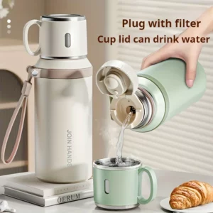 600ML Thermal Water Bottle Stainless Steel Thermos Bottle Keep Cold and Hot Water Bottle Thermos for Tea Coffee Vacuum Flasks - Image 1