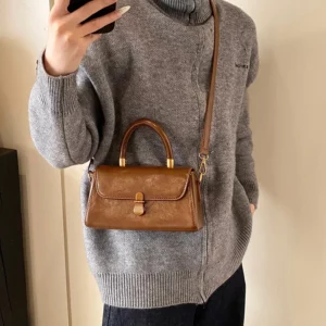 LEFTSIDE Small PU Leather Crossbody Bags Lady with Short Handle Flap Shoulder Bag for Women 2024 Designer Y2K Ladies Handbags - Image 3