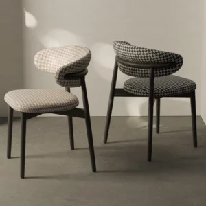 Solid Wood Home Retro Designer Dining Chair Antique Walnut Style Fabric Backrest Stool Adult Study Office Computer Chair - Image 3
