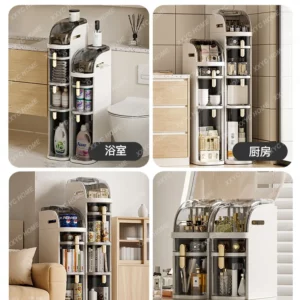 Bathroom Storage Rack Sandwich Cabinet Bathroom Storage Rack Bathroom Toilet Crevice Cabinet - Image 5