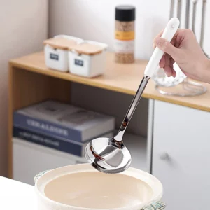 7Pcs Ceramic Handle Stainless Steel Cookware Set Soup Ladle Frying Spatula Colander Spoon Kitchen Accessories Cooking Tools - Image 4