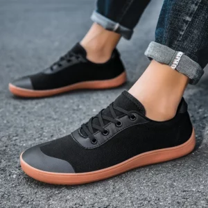 2024PINGKEE wide toe square footed men's simple barefoot shoes with a zero drop sole Crossfit leather sports shoes for men shoes - Image 5