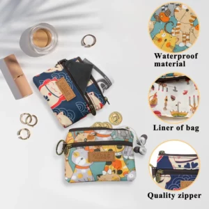 Cute Animals Wallet Zipper Purse Cartoon Small Coin Purse Lightweight Storage Bag Money Bag Key Card Holder For Student Women - Image 2