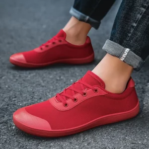 2024PINGKEE wide toe square footed men's simple barefoot shoes with a zero drop sole Crossfit leather sports shoes for men shoes - Image 2